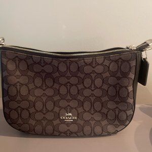Coach shoulder bag, grey and black